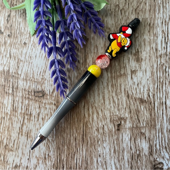 Handcrafted Gnome Dog Pens Beaded Unique Artisan Gifts Office Accessories - Picture 6 of 10